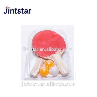 cheap price good quality wooden table tennis rackets with three ping pong balls