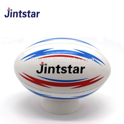 Promotional supper size 5 pvc rugby ball with customer logo